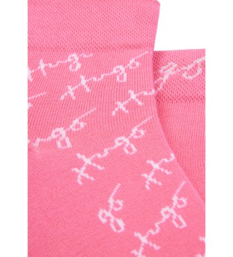 HUGO Confezione da 2 paia di calzini calligrafati rosa
