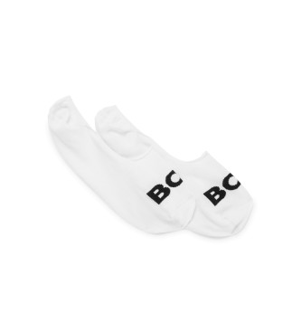 BOSS Pack 2 Paia di Calzini Invisibili Logo Bianco