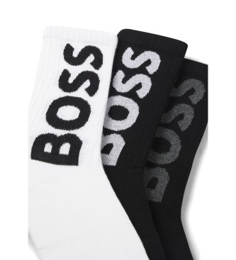BOSS Set 3 Paar Logo-Socken schwarz