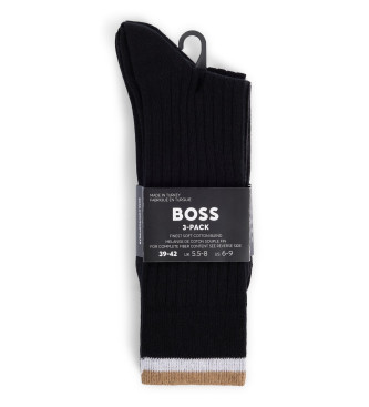 BOSS Pack 3 Paar Feine Socken schwarz