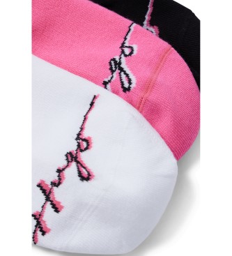 HUGO 3 Paar Socken mit unsichtbarem Logo rosa, schwarz, wei