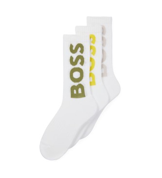 BOSS Satz von 3 Paar weien Logo-Socken