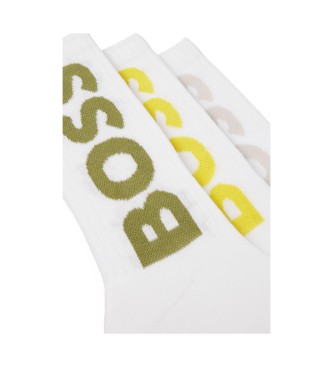 BOSS Satz von 3 Paar weien Logo-Socken