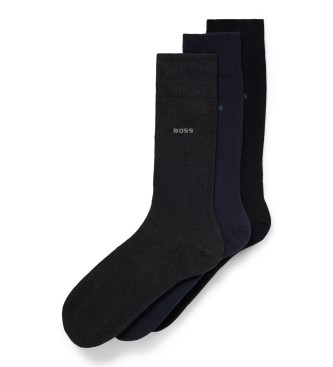 BOSS 3-pack Standard Socks black, navy, dark grey