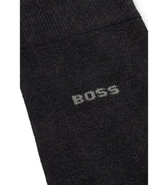 BOSS Lot de 3 chaussettes standard noir, marine, gris fonc