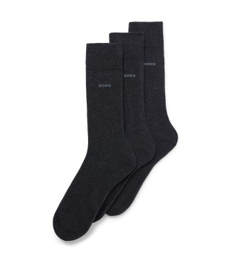 BOSS Confezione da 3 paia di calzini neri lunghi standard