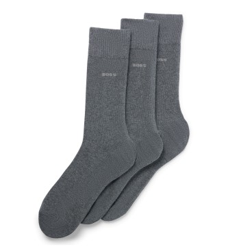 BOSS Pack 3 paia di calzini lunghi standard grigi