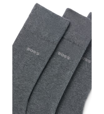 BOSS Pack 3 paia di calzini lunghi standard grigi