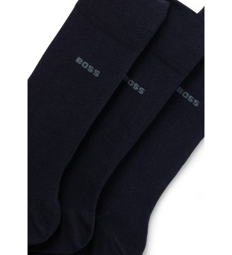 BOSS Confezione da 3 paia di calze lunghe standard blu navy