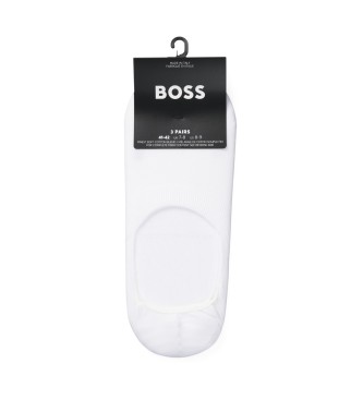 BOSS Set of 3 white invisible socks