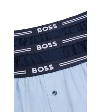 BOSS Pack 3 Navy Woven Boxers