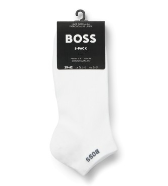 BOSS Pack 5 Pairs of white ankle socks