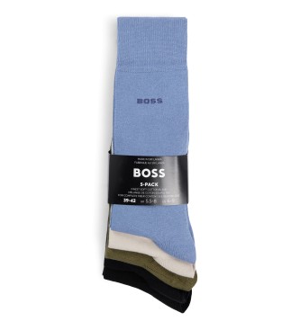 BOSS Set 5 pares de calcetines de largo medio multicolor