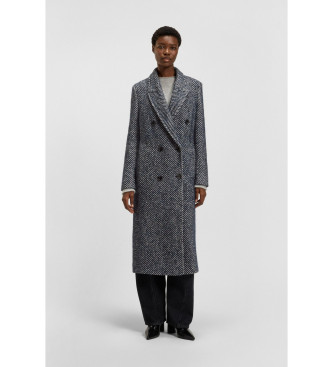 BOSS Manteau long et crois  imprim maxi gris