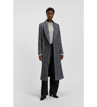 BOSS Manteau long et crois  imprim maxi gris