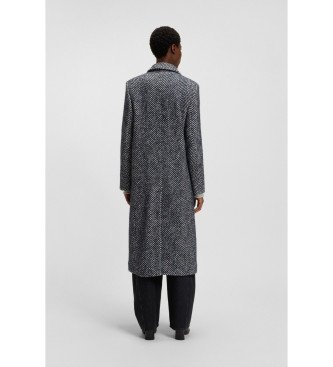 BOSS Manteau long et crois  imprim maxi gris