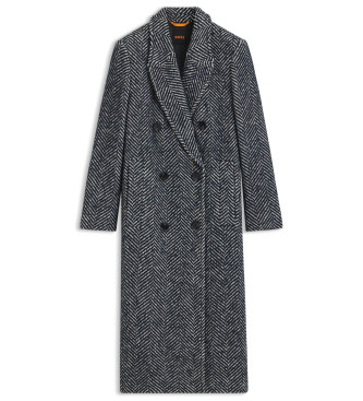 BOSS Manteau long et crois  imprim maxi gris