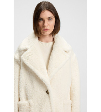 BOSS Plush coat with white adjustable collar