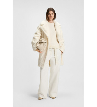 BOSS Plush coat with white adjustable collar