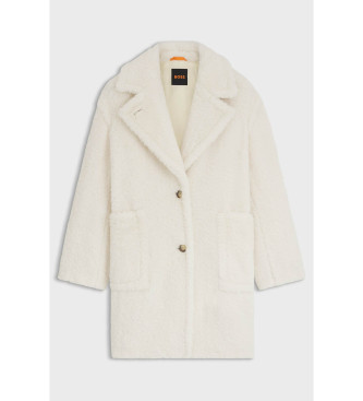 BOSS Plush coat with white adjustable collar