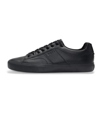 BOSS Trainers with smooth and grainy textures Black