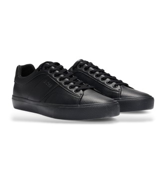 BOSS Trainers with smooth and grainy textures Black