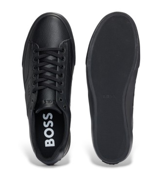 BOSS Trainers with smooth and grainy textures Black