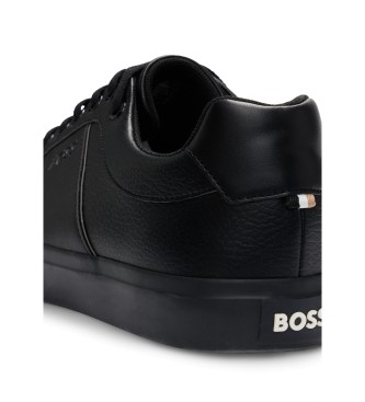 BOSS Trainers with smooth and grainy textures Black