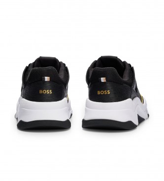 BOSS Asher Runn Leather Sneakers Black