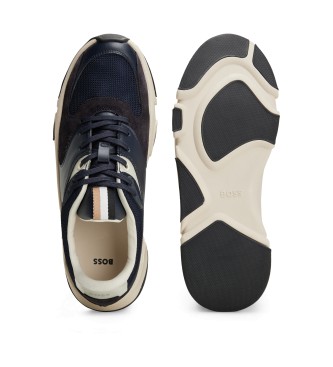 BOSS Asher Leather Sneakers marinha