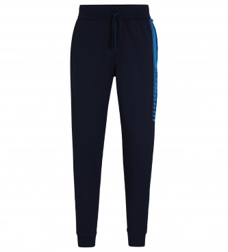 BOSS Tracksuit Trousers Navy Stripes and Logo