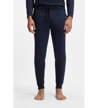 BOSS Fleecebukser Logo og navy-stribe