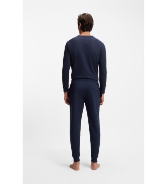 BOSS Fleecebukser Logo og navy-stribe