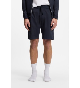 BOSS Shorts i frott� med frott� i marinbl� f�rg