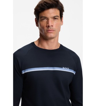 BOSS Mikina ravnega kroja mornarske barve