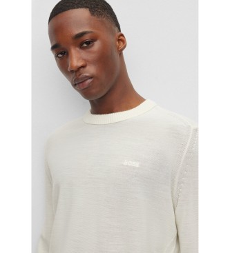 BOSS maglione a collo alto color bianco sporco