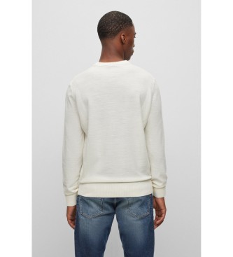 BOSS maglione a collo alto color bianco sporco