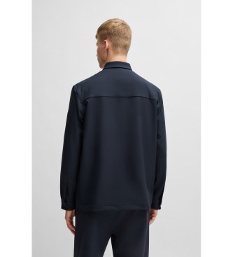 BOSS Marineblaues berhemd in lockerer Passform