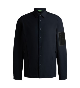 BOSS Marineblaues berhemd in lockerer Passform