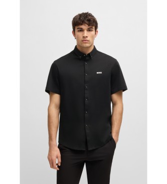 BOSS Camicia vestibilit regolare in jersey di cotone nero