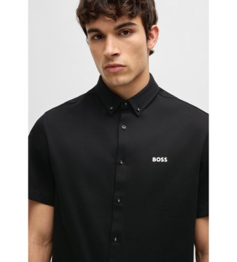 BOSS Camicia vestibilit regolare in jersey di cotone nero