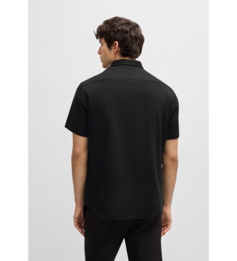 BOSS Camicia vestibilit regolare in jersey di cotone nero