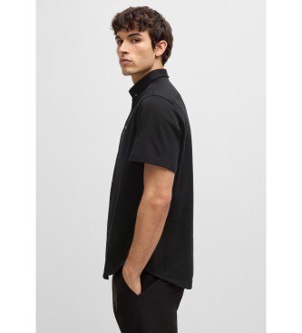 BOSS Camicia vestibilit regolare in jersey di cotone nero