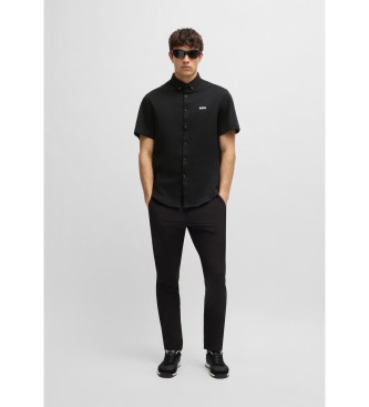 BOSS Camicia vestibilit regolare in jersey di cotone nero