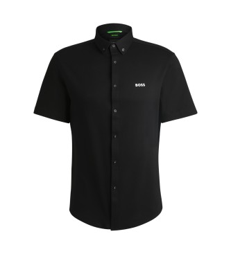 BOSS Camicia vestibilit regolare in jersey di cotone nero