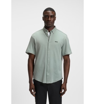 BOSS Regular Fit Hemd aus grnem Baumwolljersey
