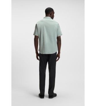 BOSS Regular Fit Hemd aus grnem Baumwolljersey