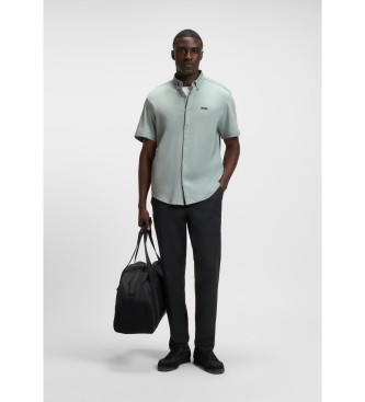 BOSS Regular Fit Hemd aus grnem Baumwolljersey