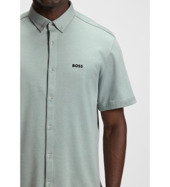 BOSS Regular Fit Hemd aus grnem Baumwolljersey