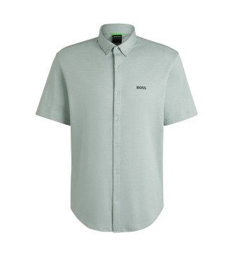 BOSS Regular Fit Hemd aus grnem Baumwolljersey